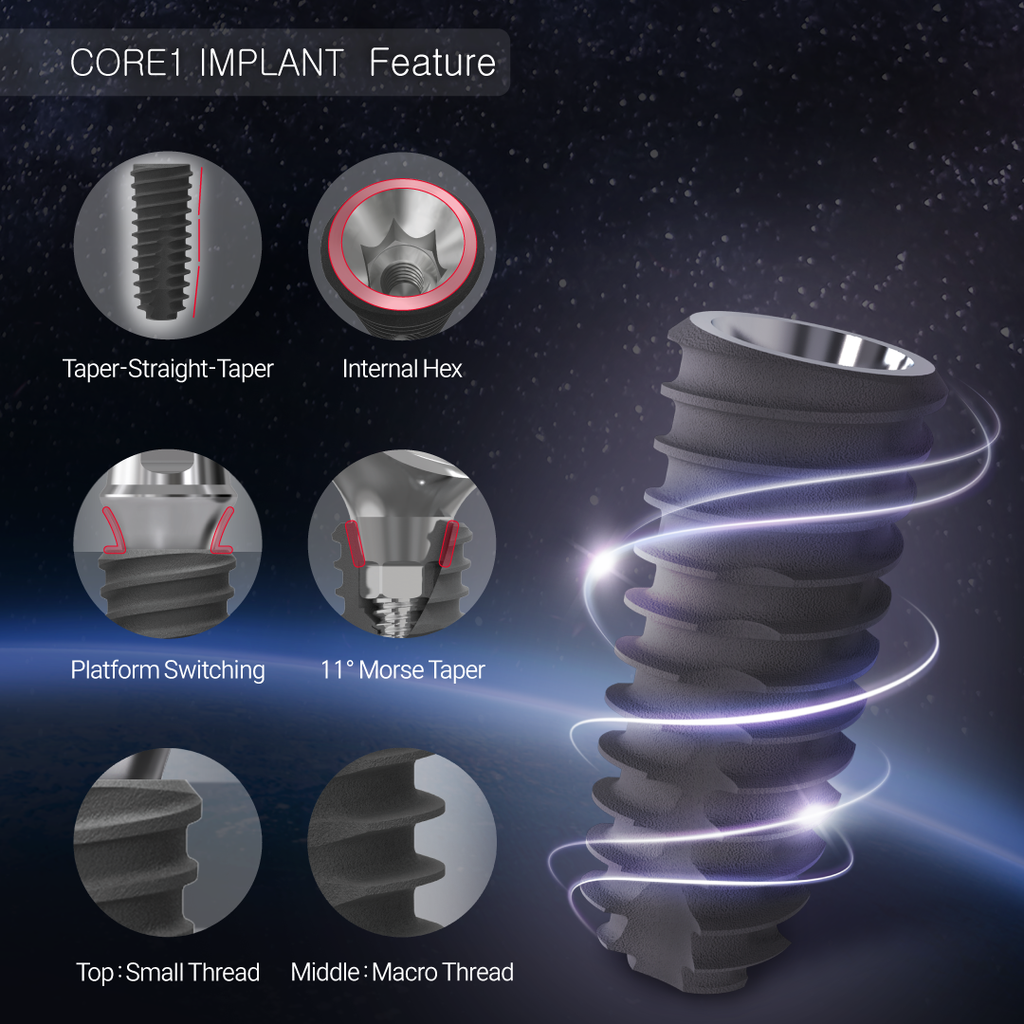 Implante Dental CORE1 SLA Ø3.0, Ø3.5 (M)   Mini